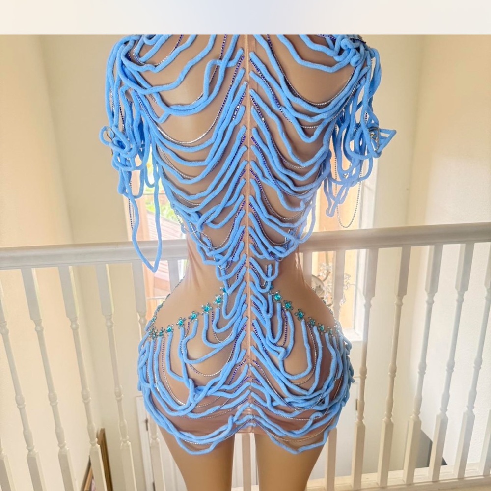 Blue Rope-Style Dress - Picture 2 of 2